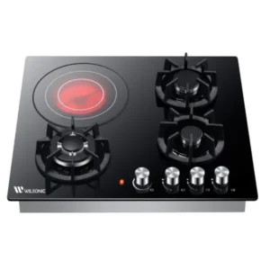 Wilsonic 4 Burner Cooker Hob (3 Gas Burners + 1 Electric Infrared Cooker)