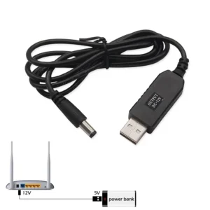 USB to DC Power Cable 5V to 12V, 2.1mm