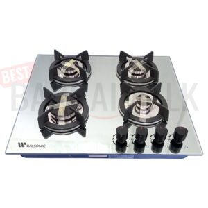 Wilsonic 4 Burner Cooker Mirror Glass Gas Top HOB-8004MR