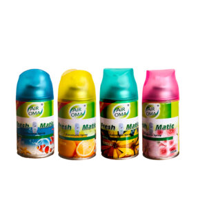 Air Freshener Spray 300 ML Air Oma Fresh Matic Refill ROSE, VANILLA, OCEAN & LEMON 14Cm Height