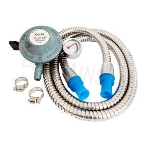 OXTA Gas Connection Kit with 1.5m Stainless Steel Hose and Pressure Regulator
